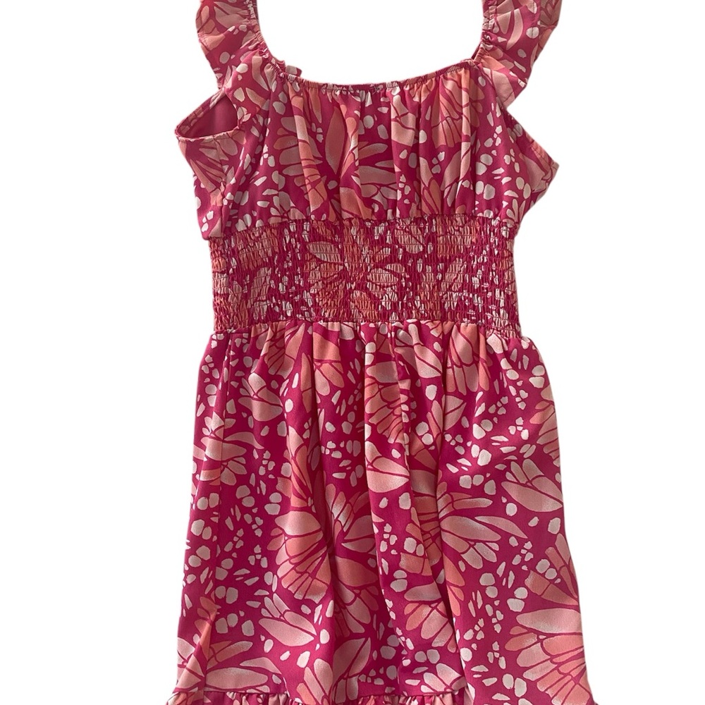 Lily Rose pink abstract print bow skirt women medium elastic waistband 
Y2K boho